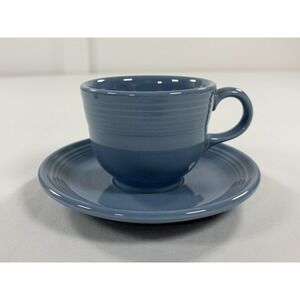 Vintage Fiestaware Homer Laughlin Periwinkle Blue Teacup and Saucer Set Retired